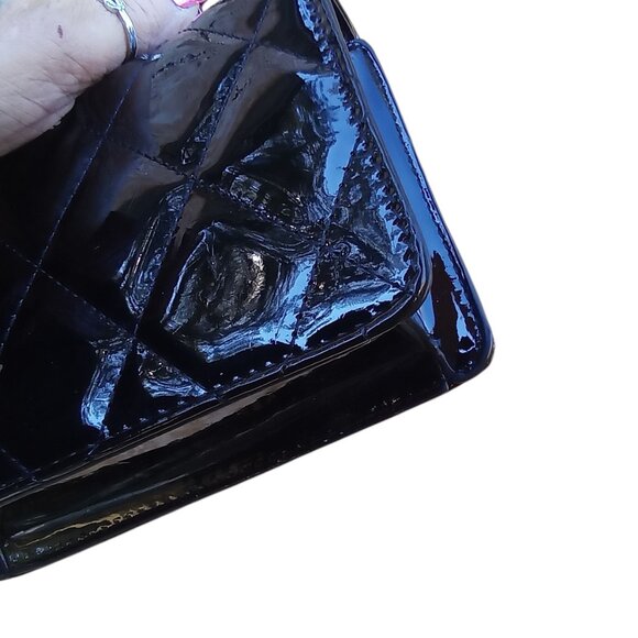 Valentino Orlandi NEW❤️‍🔥Black Patent Leather Chain Twist Lock Crossbody $349 - Picture 11 of 11